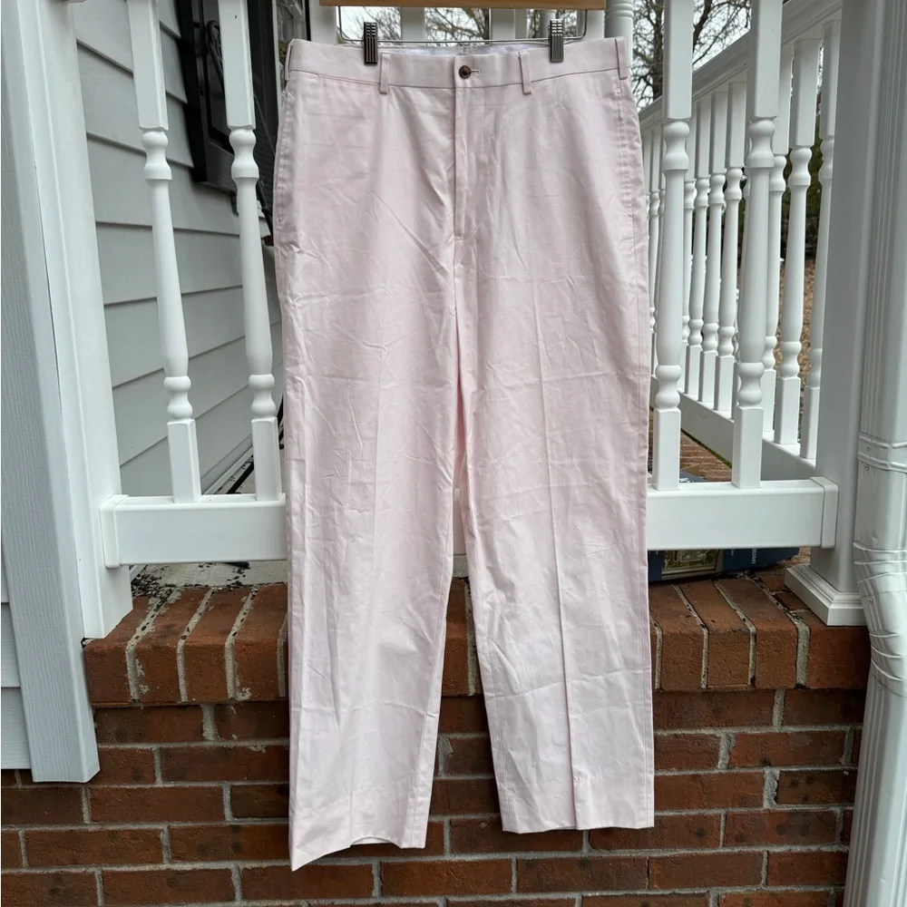 Brooks Brothers Blush Pink 100% Supima Cotton Trouser Pants Size 34x32 Men’s